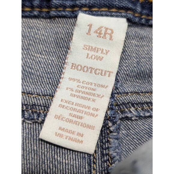 Justice Premium Jeans Simply Low Medium Wash Blue Jeans Bootcut Leg Kids 14R - Picture 5 of 9